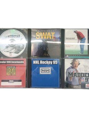 Vintage PC Games Lot SWAT NHL Hockey 95 Madden 97 Indy Car Racing Tested Working